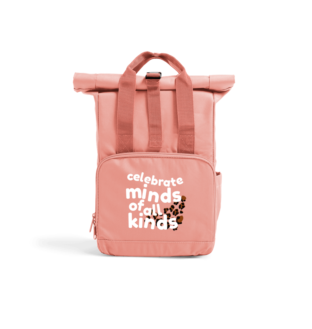 Blush Pink Celebrate Minds of all Kinds mini rucksack