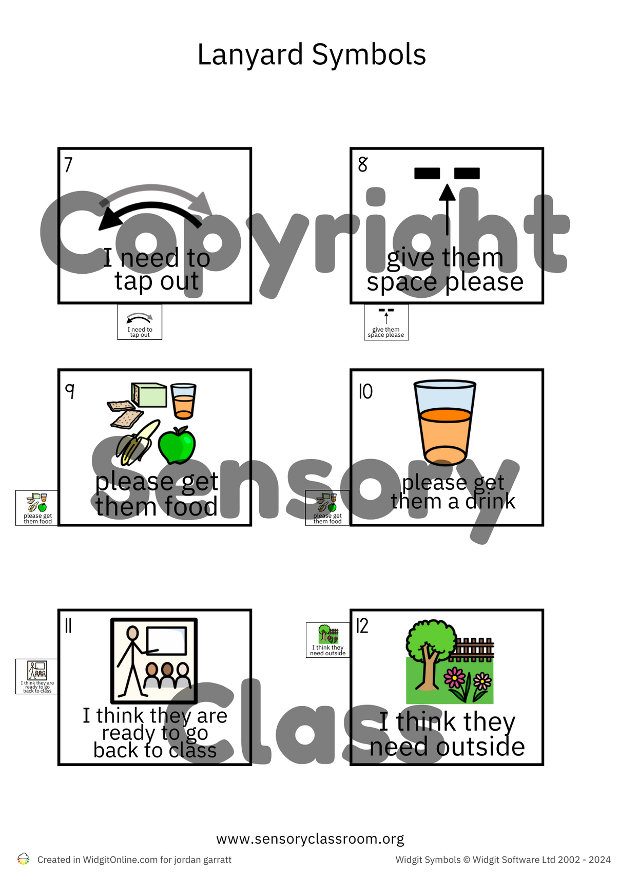 Lanyard Symbols Sets – Sensory Classroom