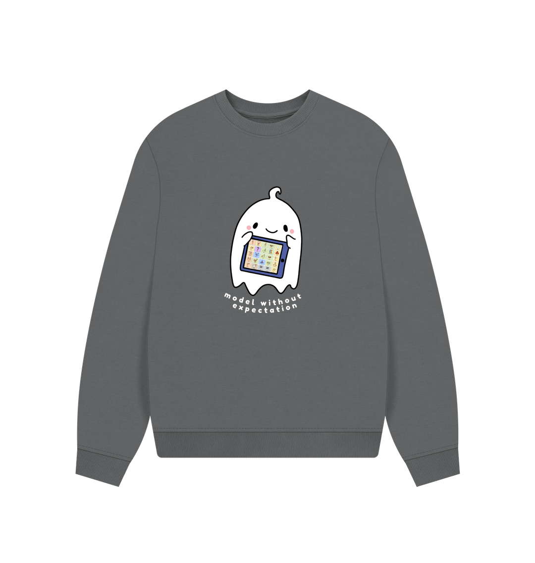 Slate Grey Printed Sweater Front