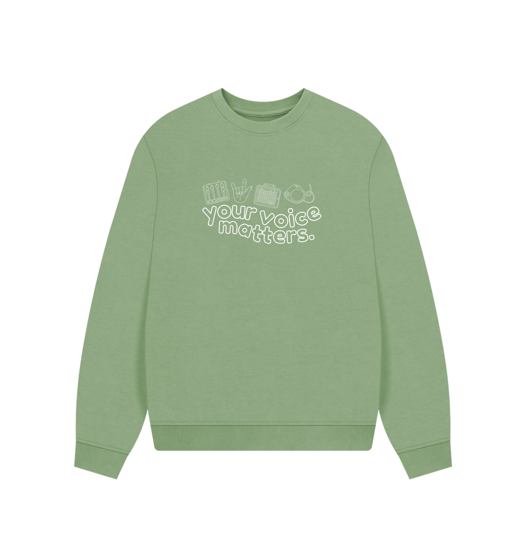 Sage Your Voice Matters Oversized Women's Sweater