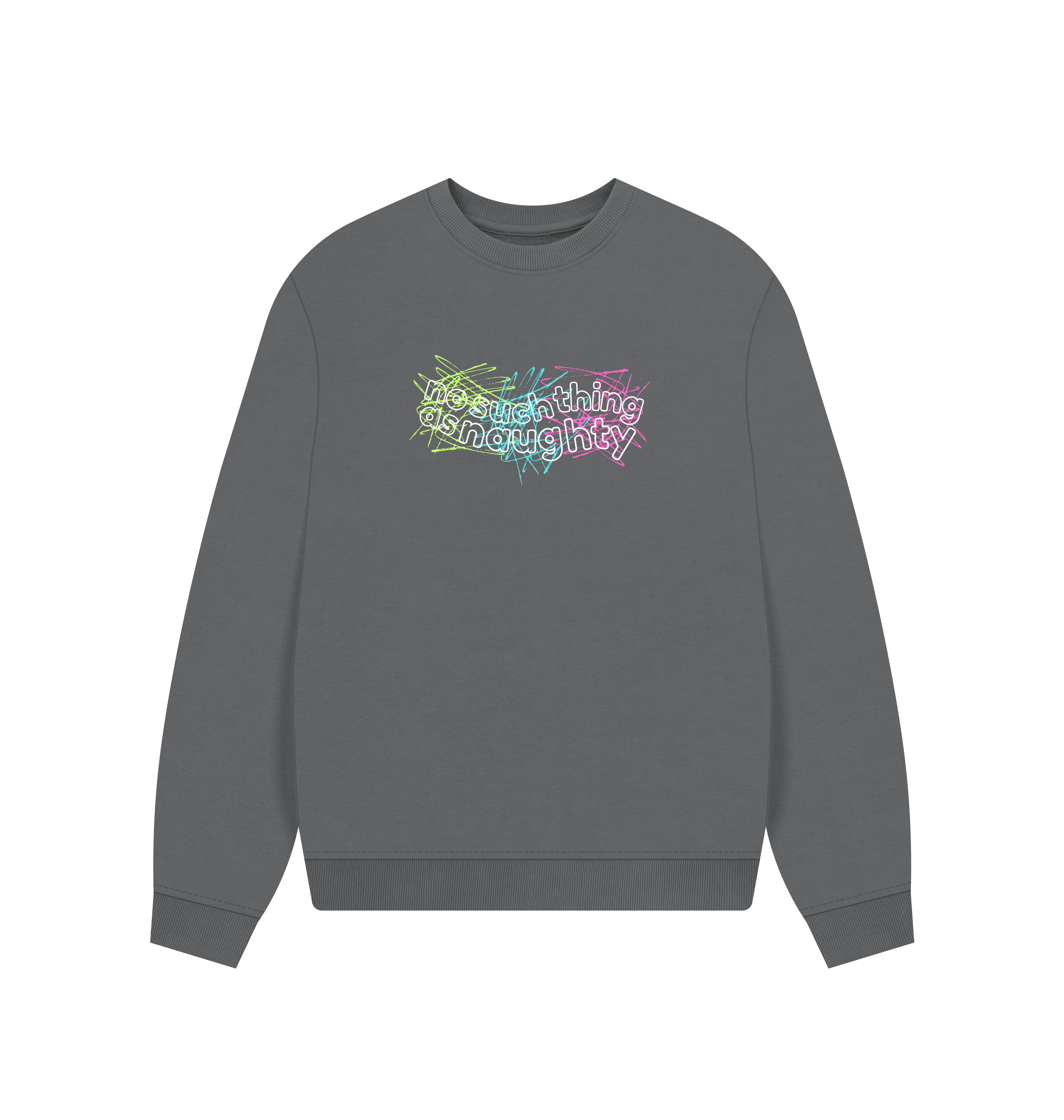 Slate Grey Printed Sweater Front