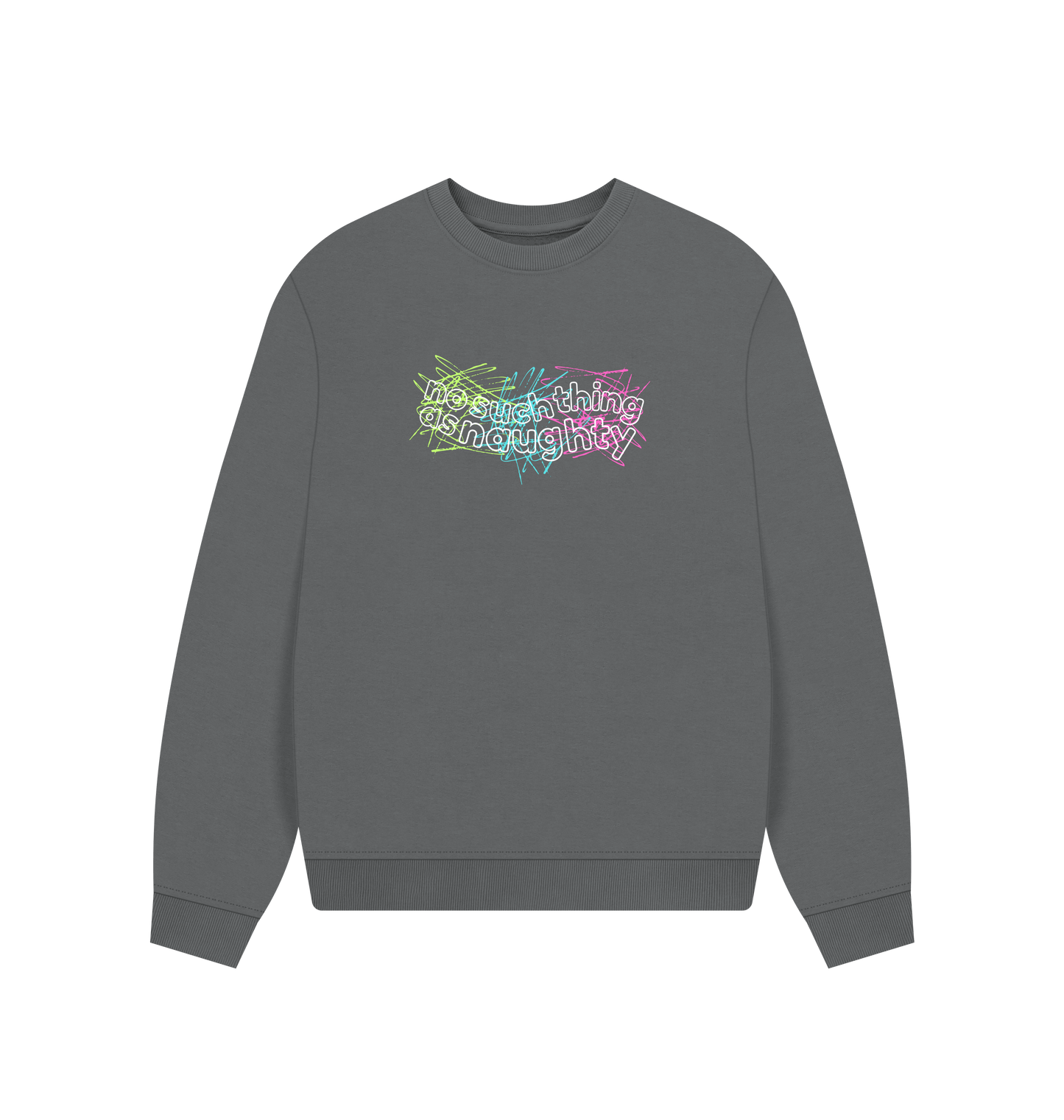 Slate Grey Printed Sweater Front