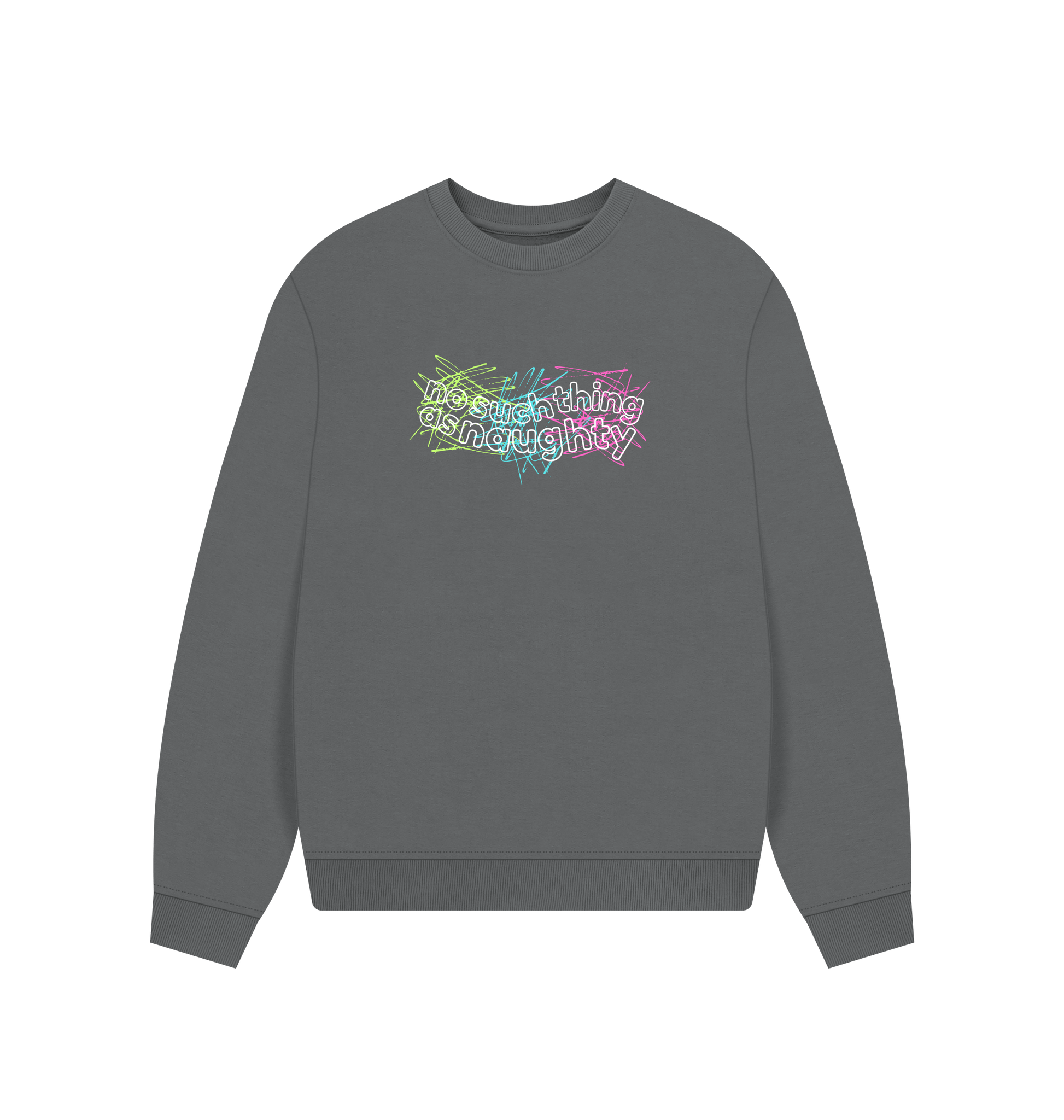 Slate Grey Printed Sweater Front