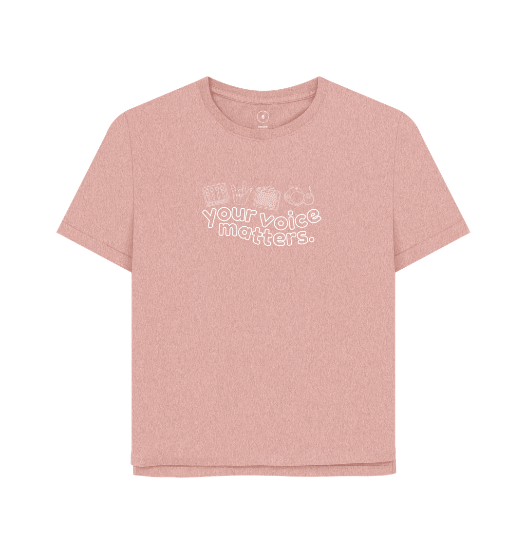 Sunset Pink You Voice Matters Oversized Women's Tee