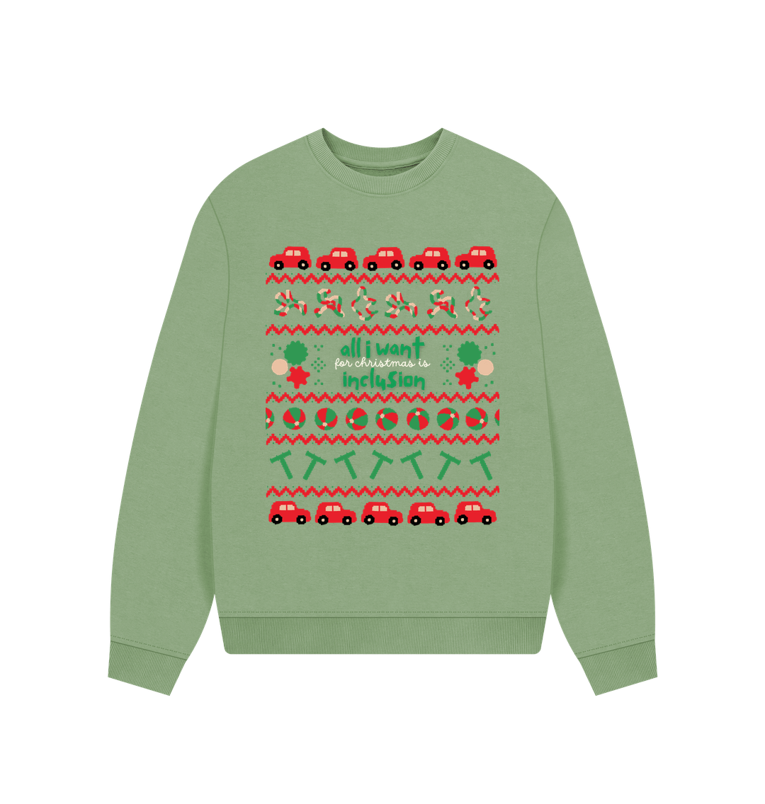 Sage Sensory All I want for Christmas Women's oversized sweater (dark)