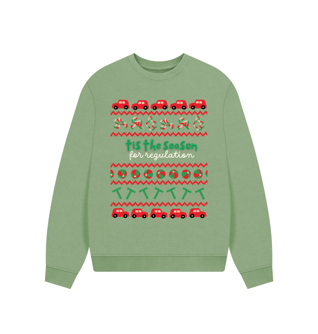 Sage Sensory Tis the Season Women's Oversized Jumper (dark)