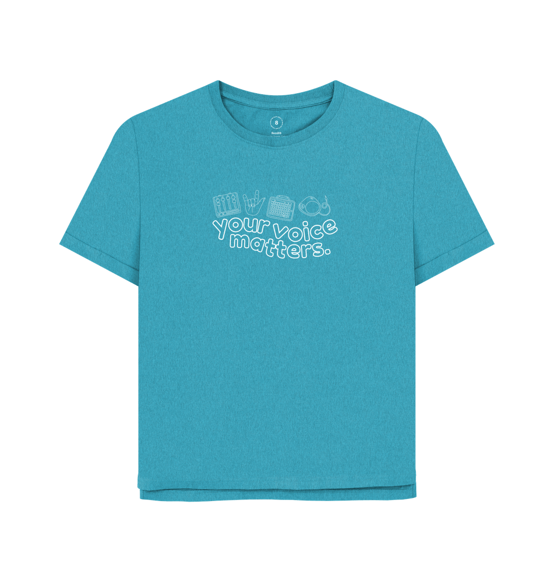 Ocean Blue You Voice Matters Oversized Women's Tee