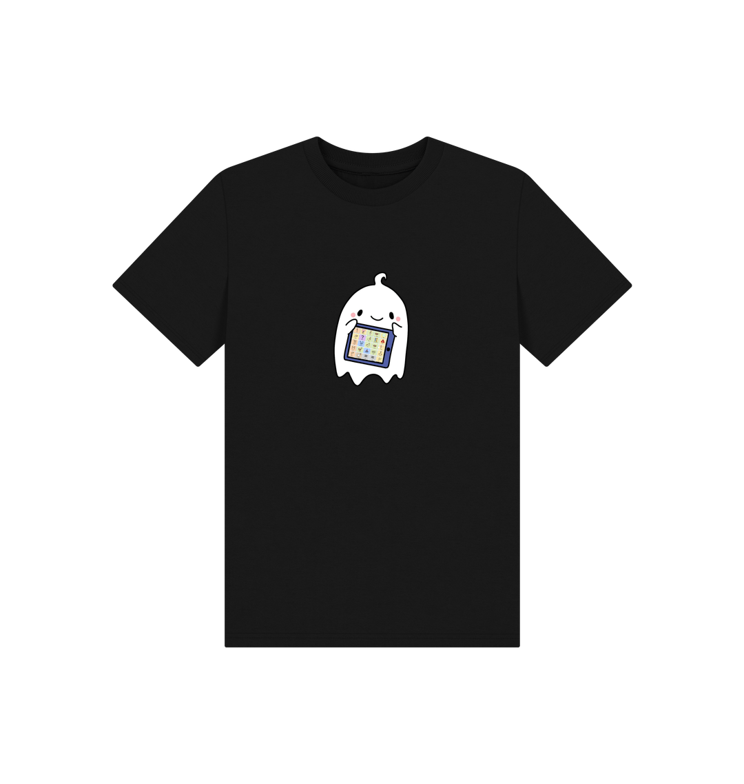 Black Printed Kids T-Shirt Front
