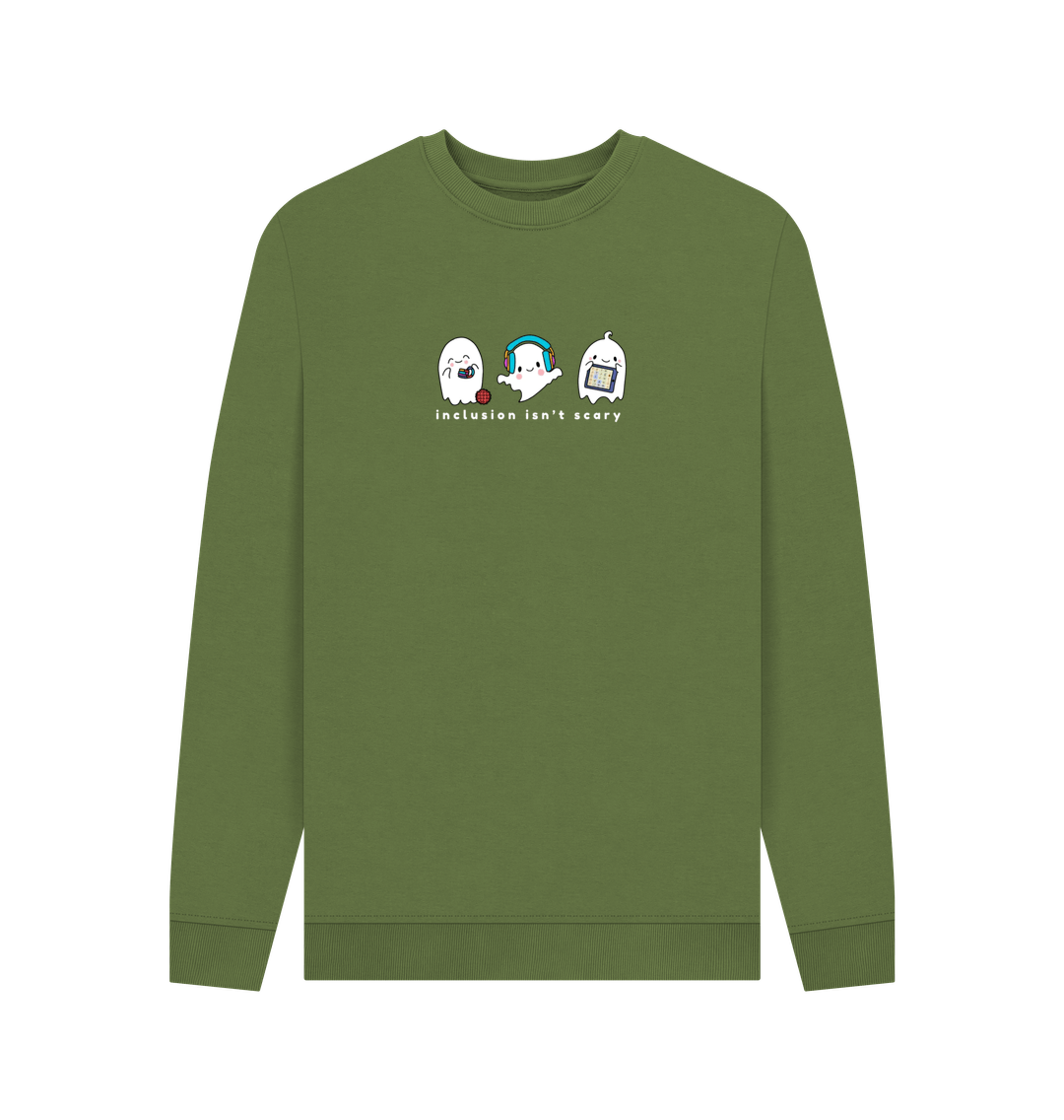 Khaki Printed Sweater Front