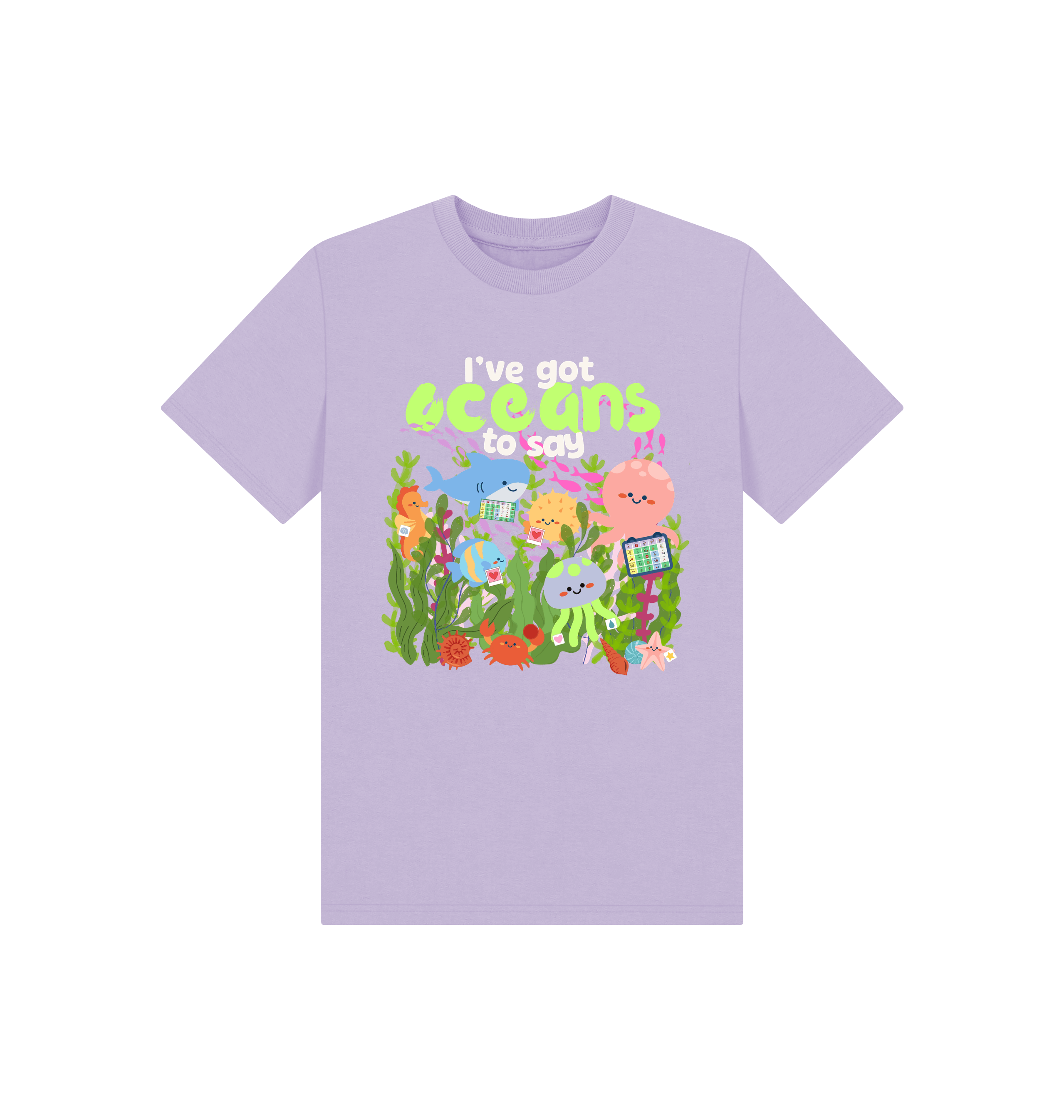Soft Lilac Printed Kids T-Shirt Front