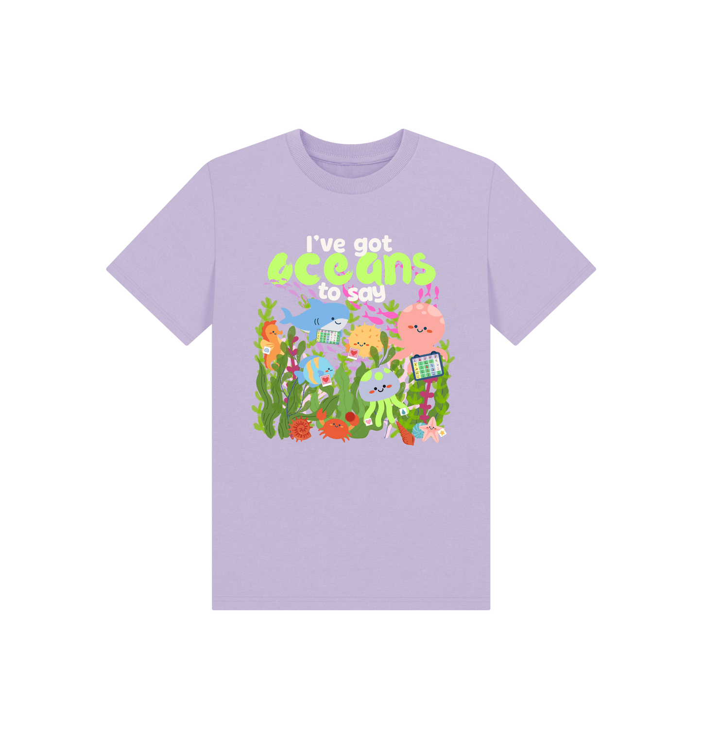 Soft Lilac Printed Kids T-Shirt Front
