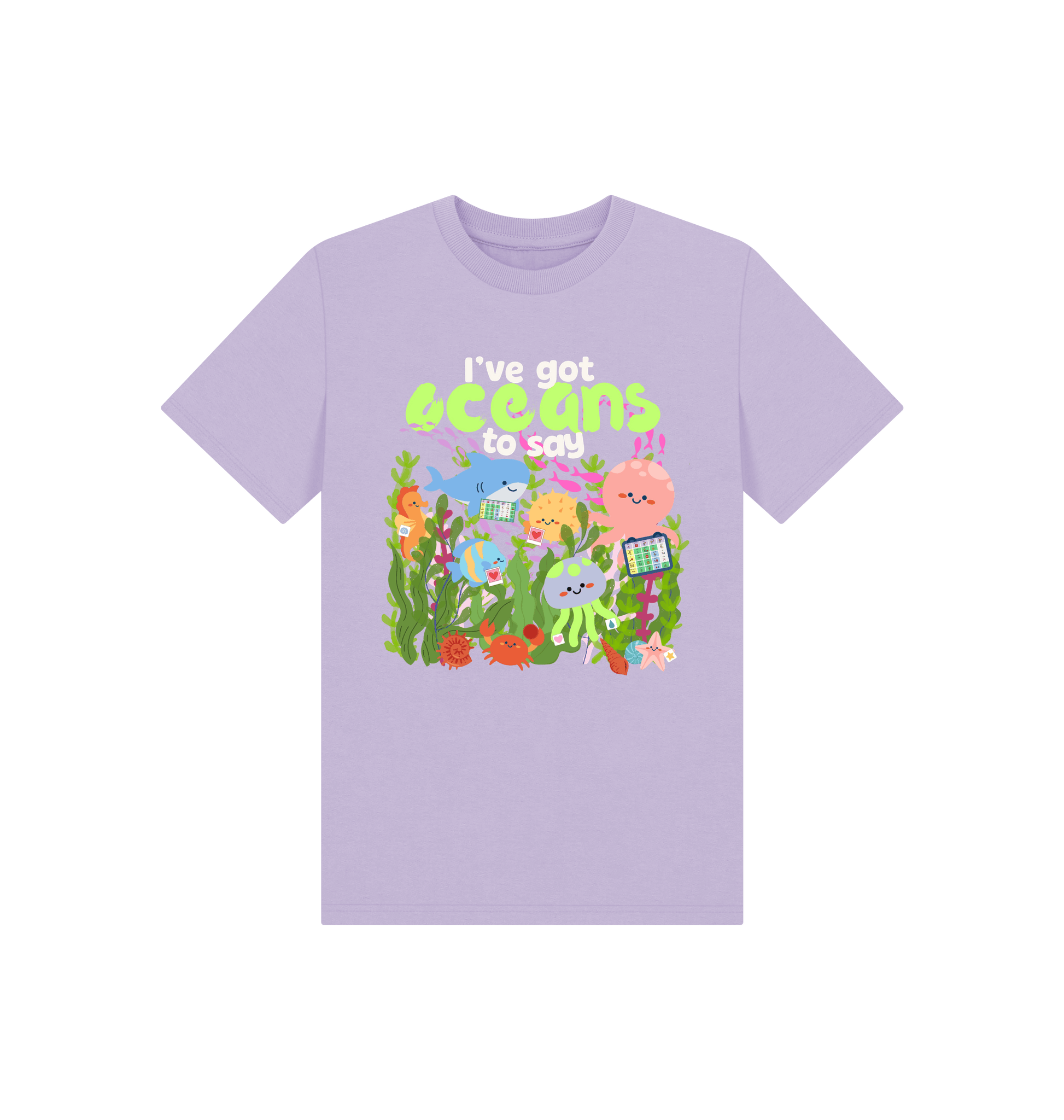 Soft Lilac Printed Kids T-Shirt Front