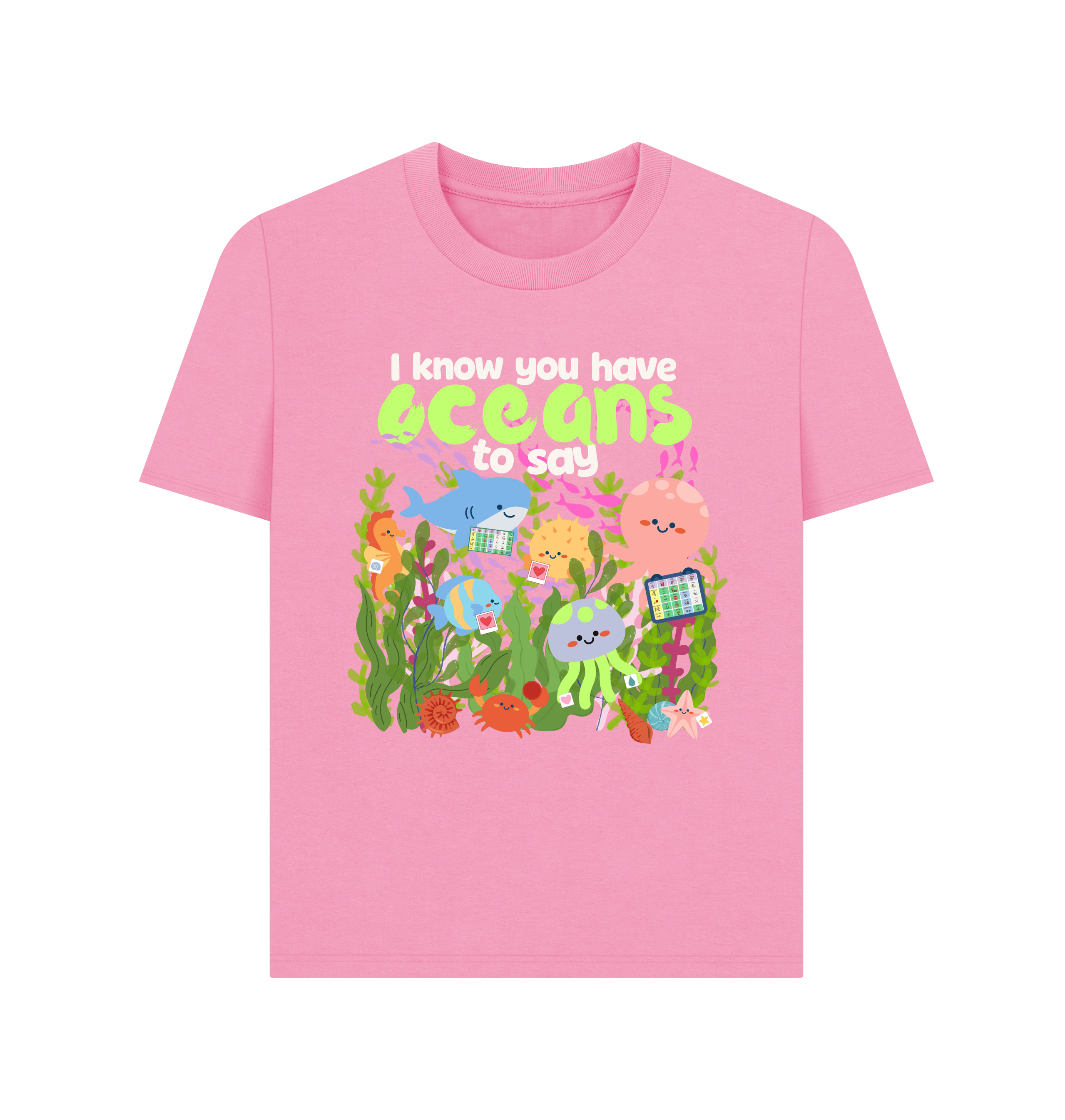 Rose Pink Printed T-shirt Front