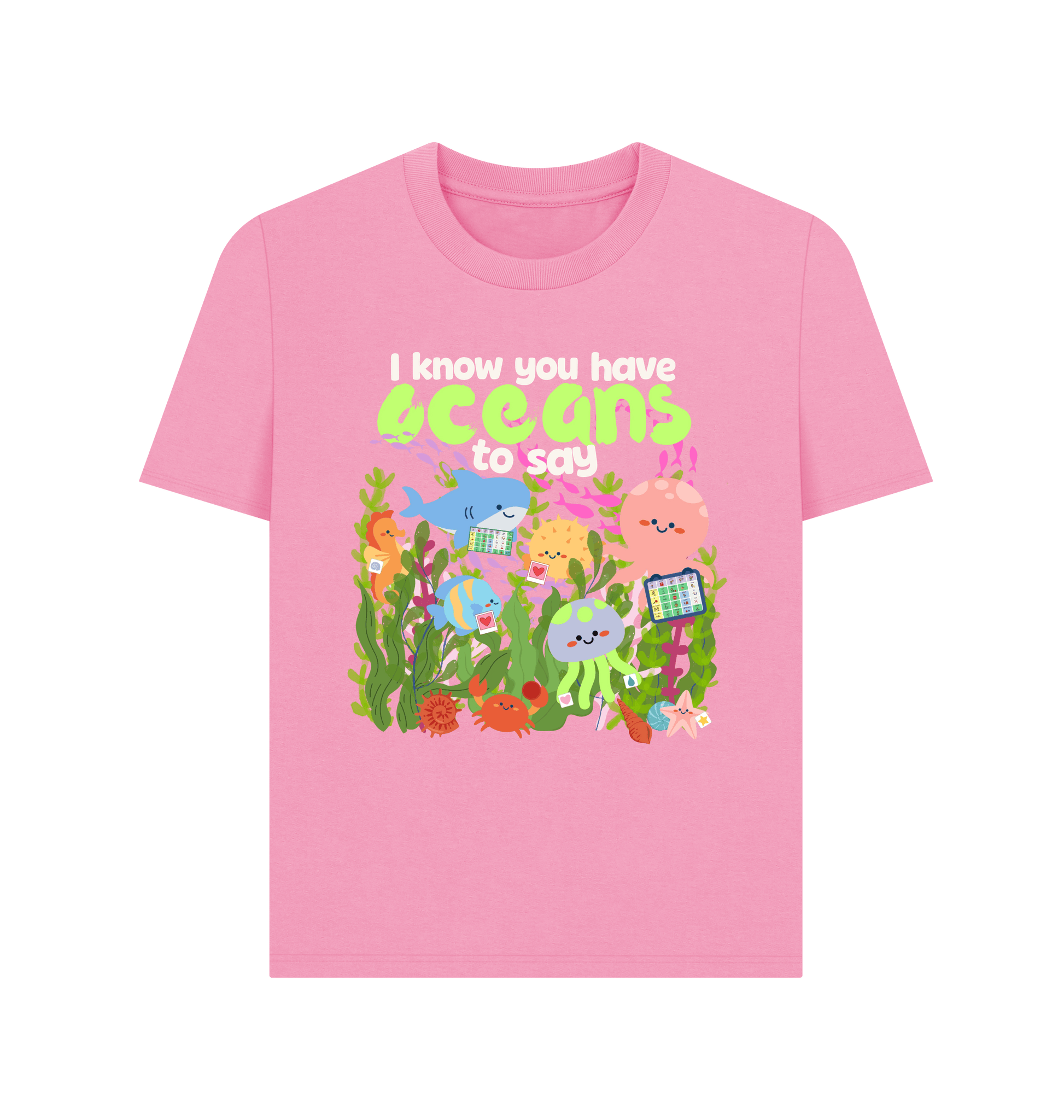 Rose Pink Printed T-shirt Front