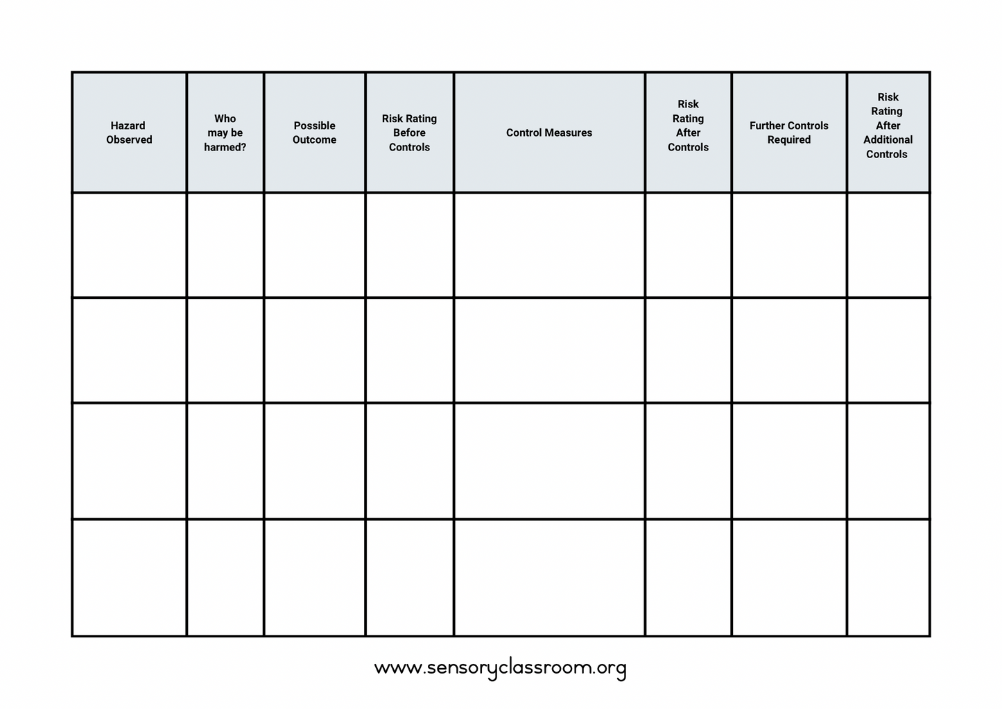 Risk Assessment Template