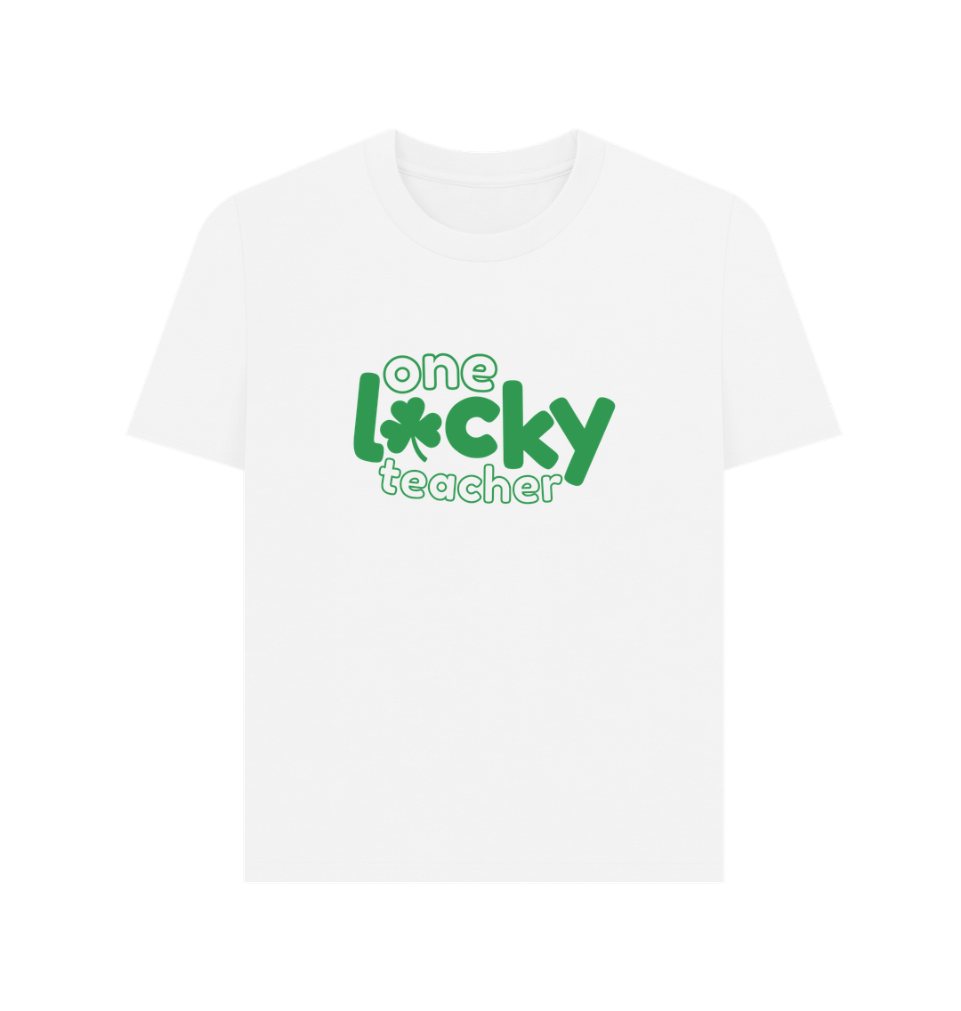 White St Paddy's Day Lucky Teacher Women's Tee