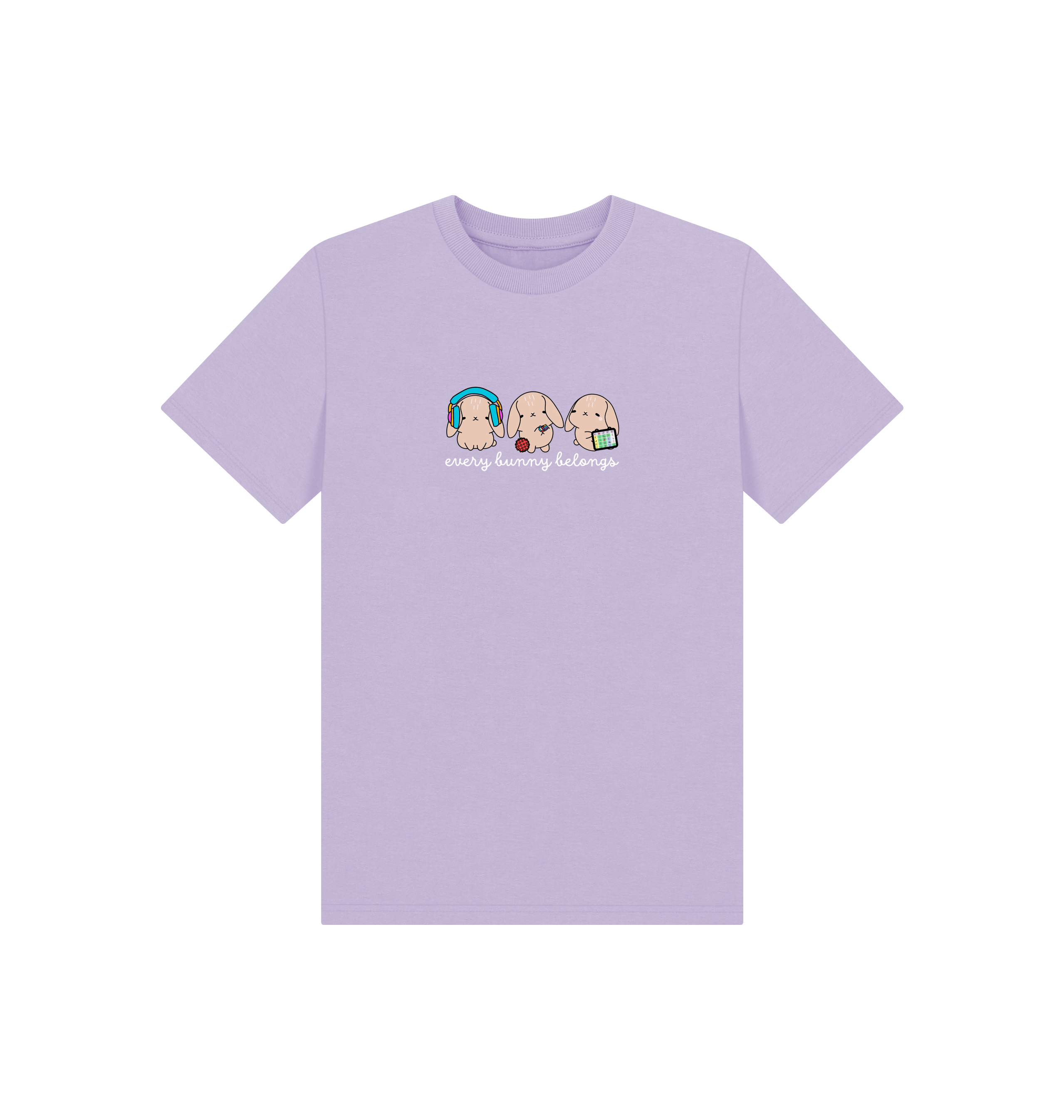 Soft Lilac Printed Kids T-Shirt Front