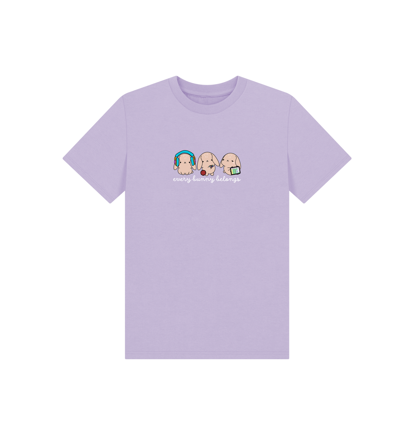 Soft Lilac Printed Kids T-Shirt Front