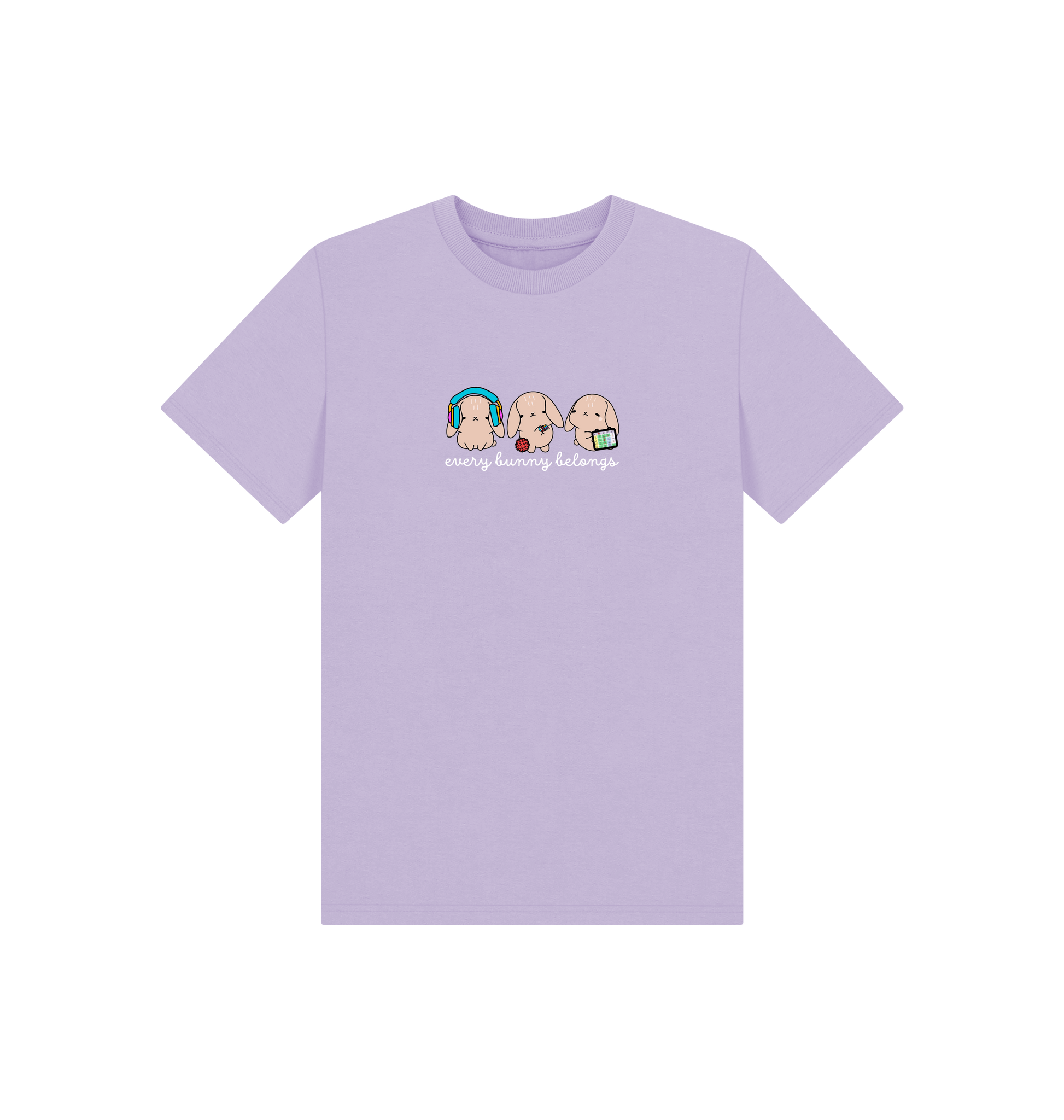 Soft Lilac Printed Kids T-Shirt Front