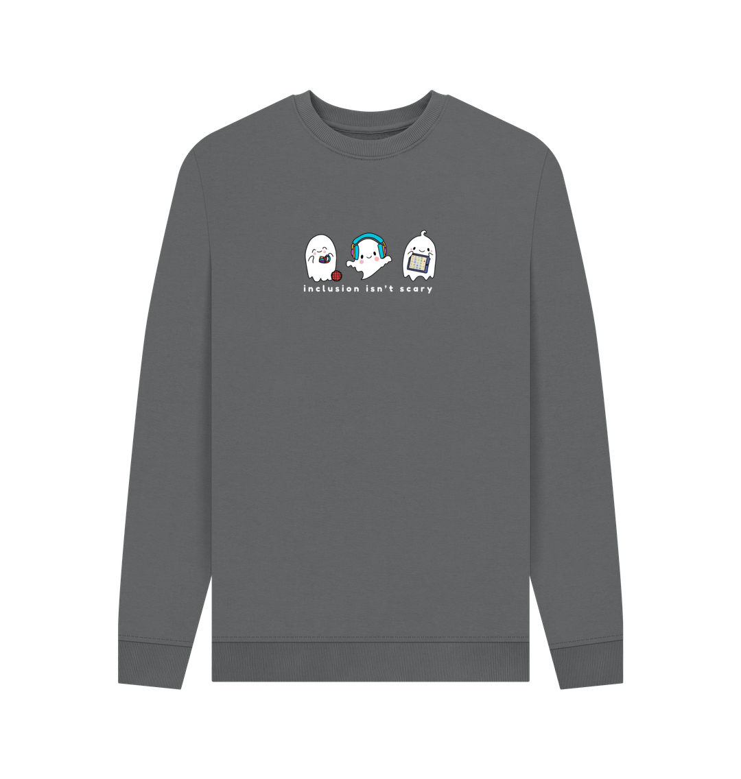 Slate Grey Printed Sweater Front