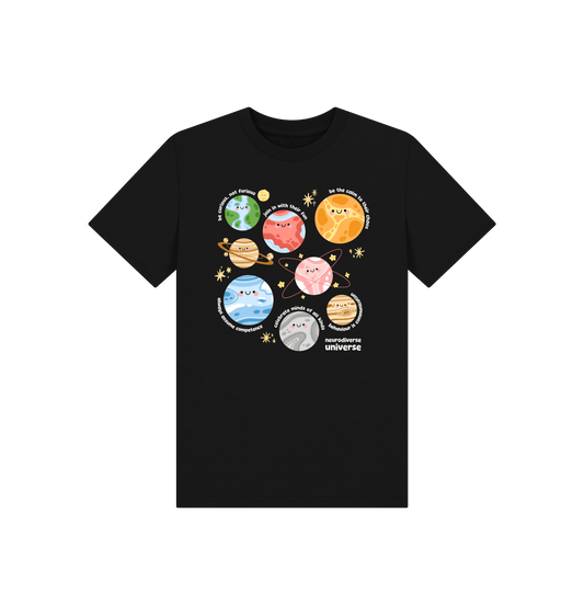 Black Printed Kids T-Shirt Front