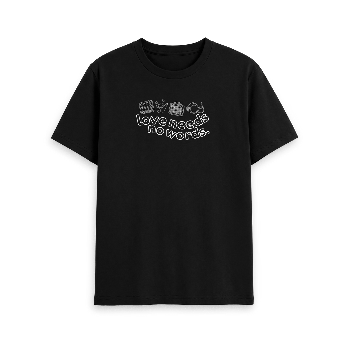 Black Printed T-shirt Front