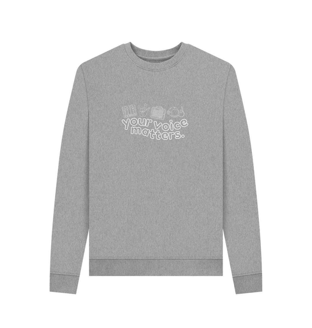 Light Heather Your Voice Matters Women's Crewneck