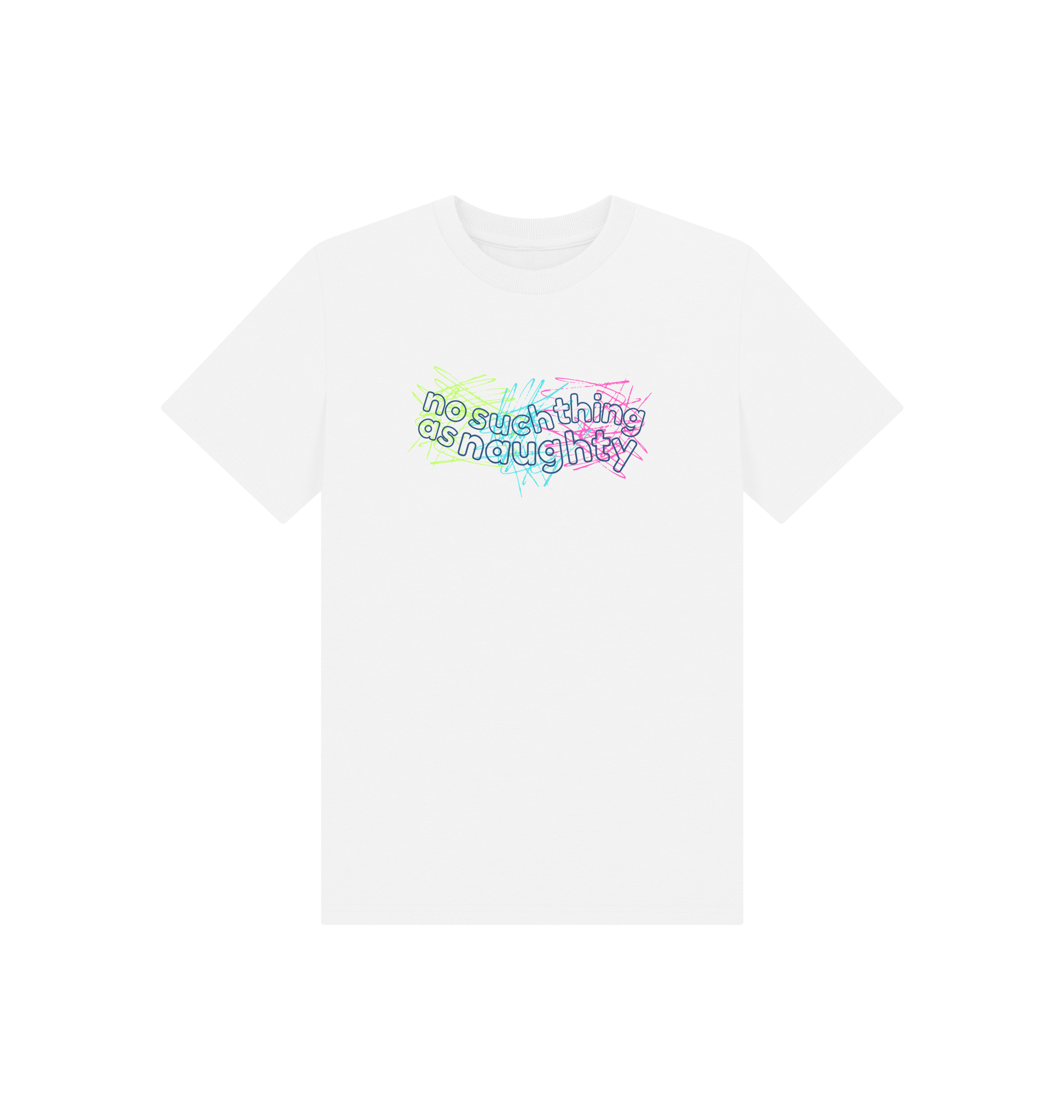White Printed Kids T-Shirt Front
