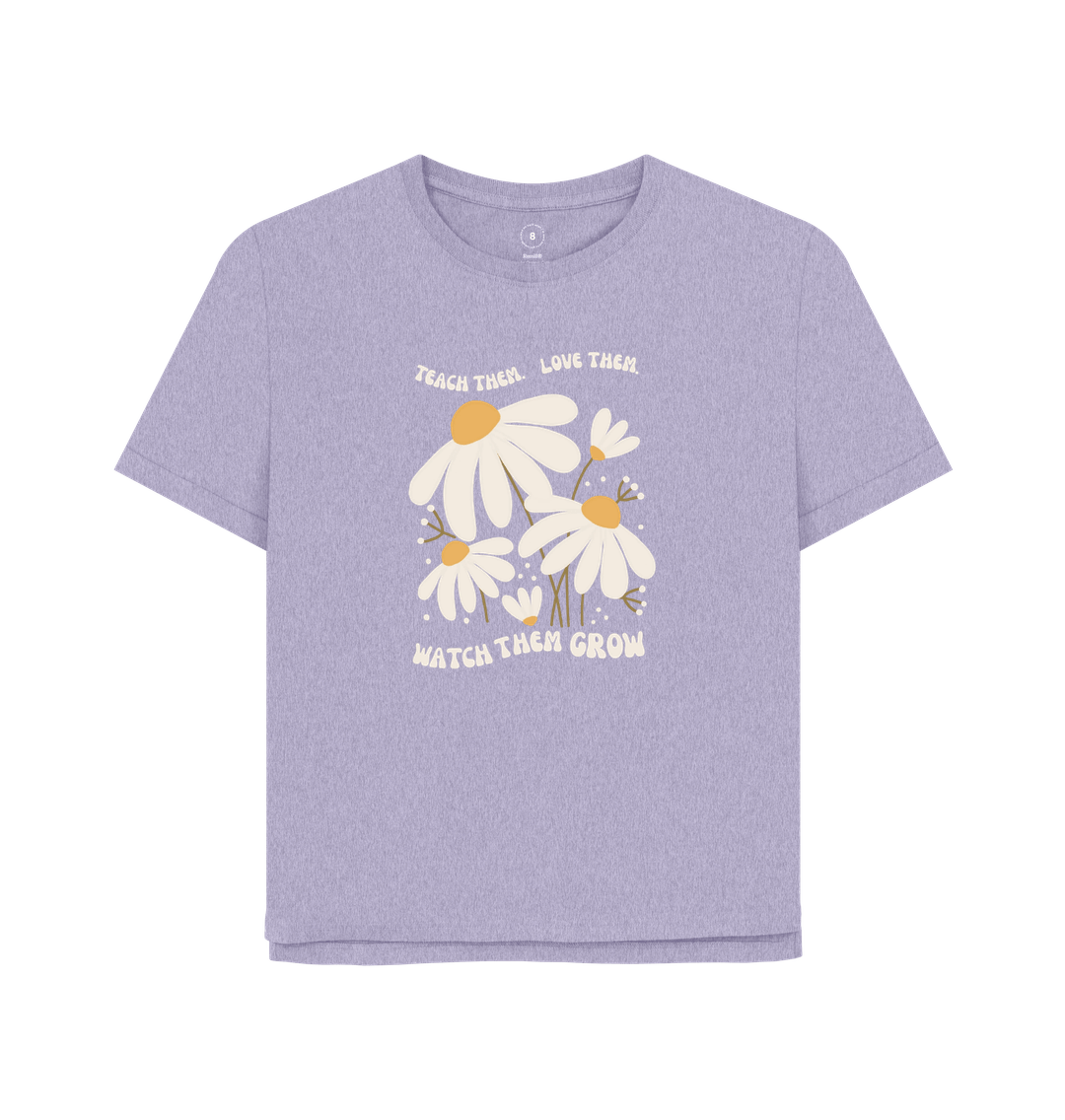 Lavender Teach Them, Love Them Oversized Women's Tee