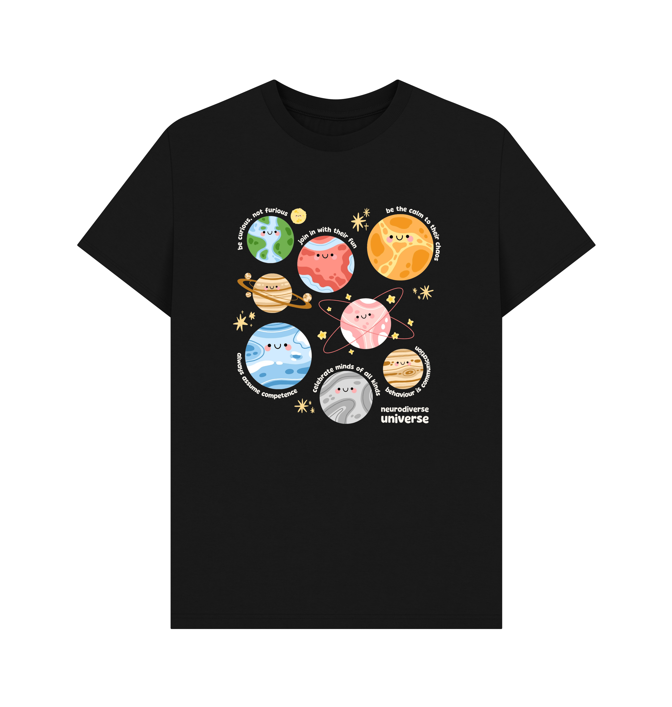 Black Printed T-shirt Front
