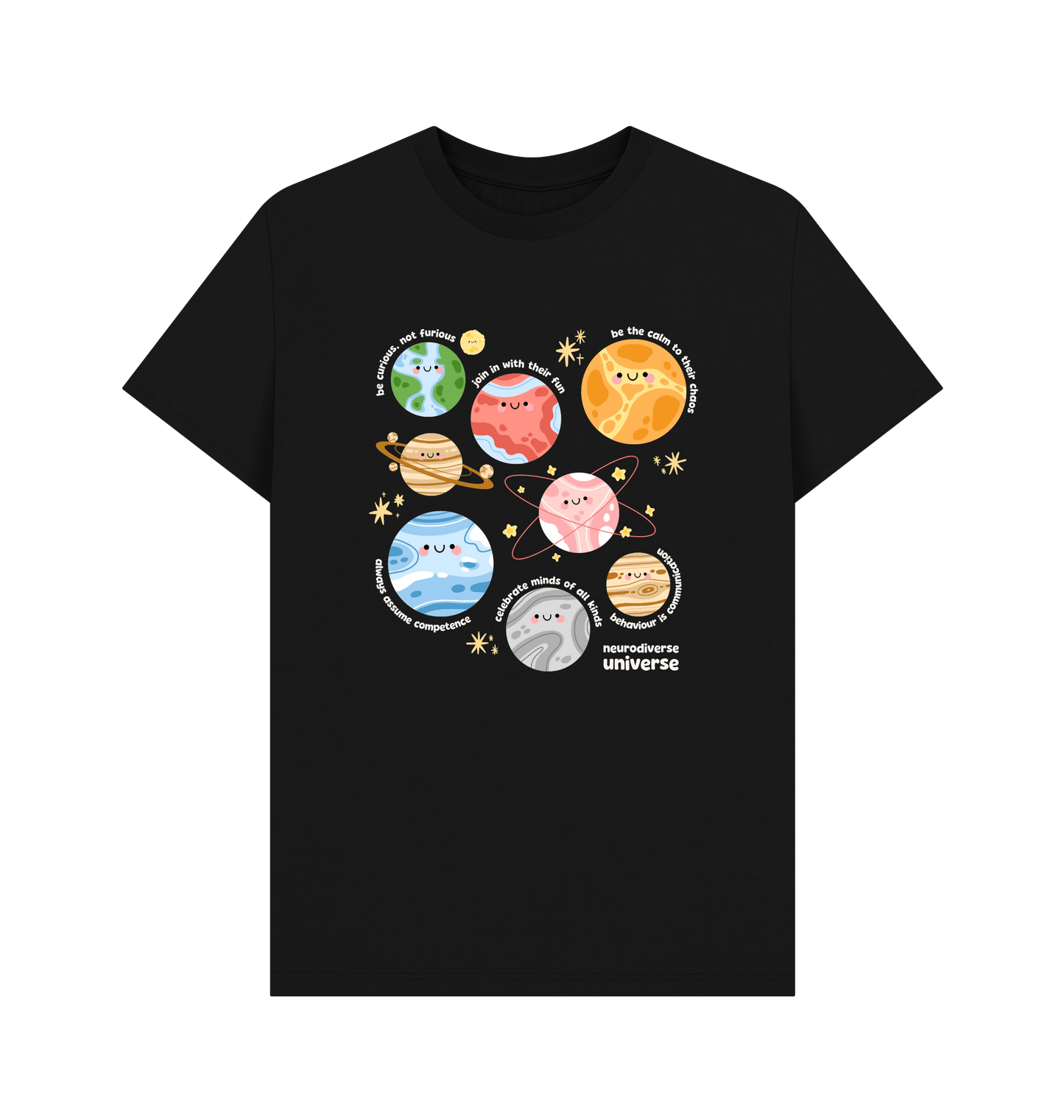 Black Printed T-shirt Front