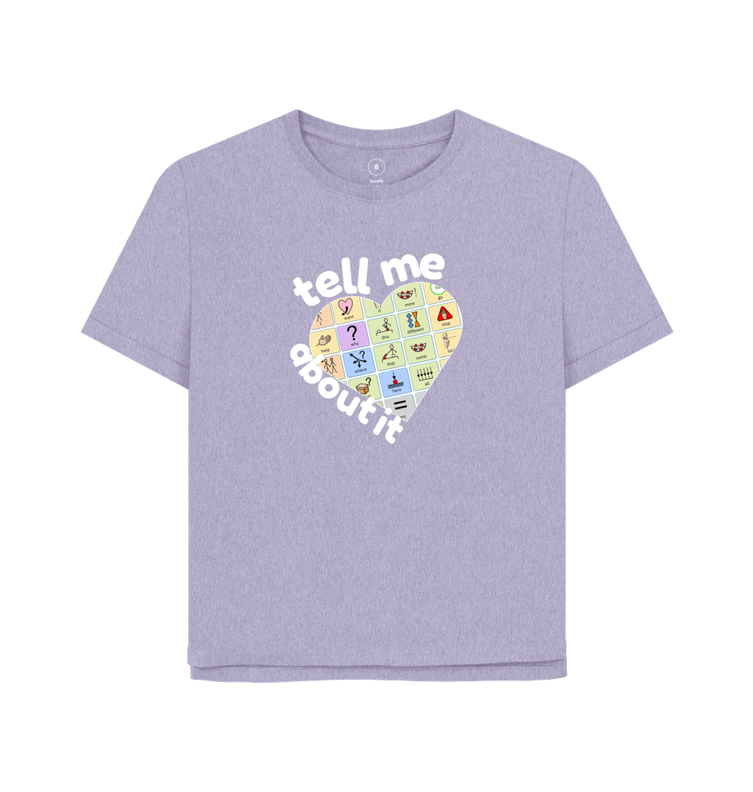 Lavender Tell me About It Oversized Women's Tee