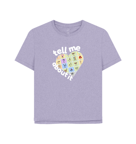 Lavender Tell me About It Oversized Women's Tee