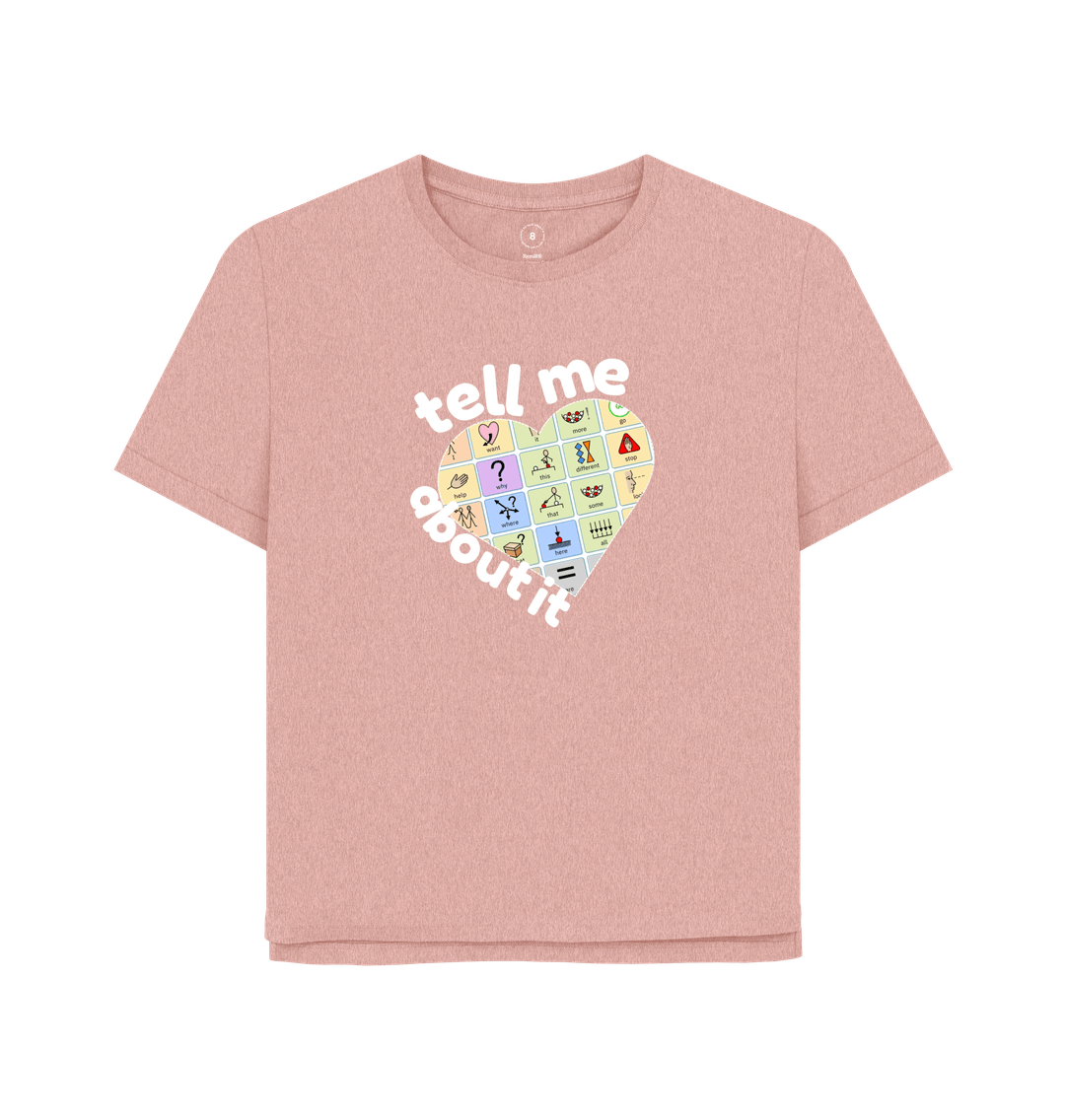 Sunset Pink Tell me About It Oversized Women's Tee