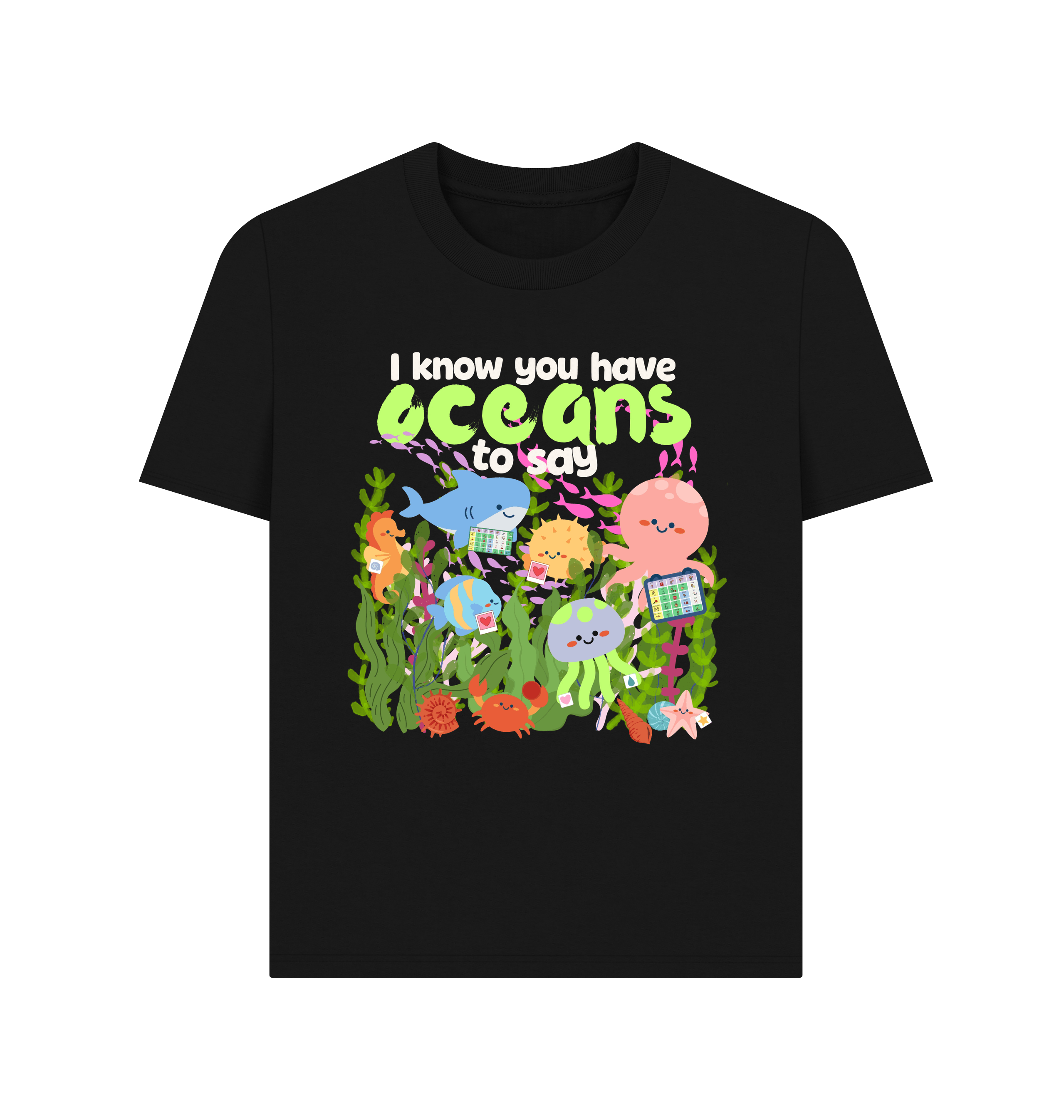 Black Printed T-shirt Front