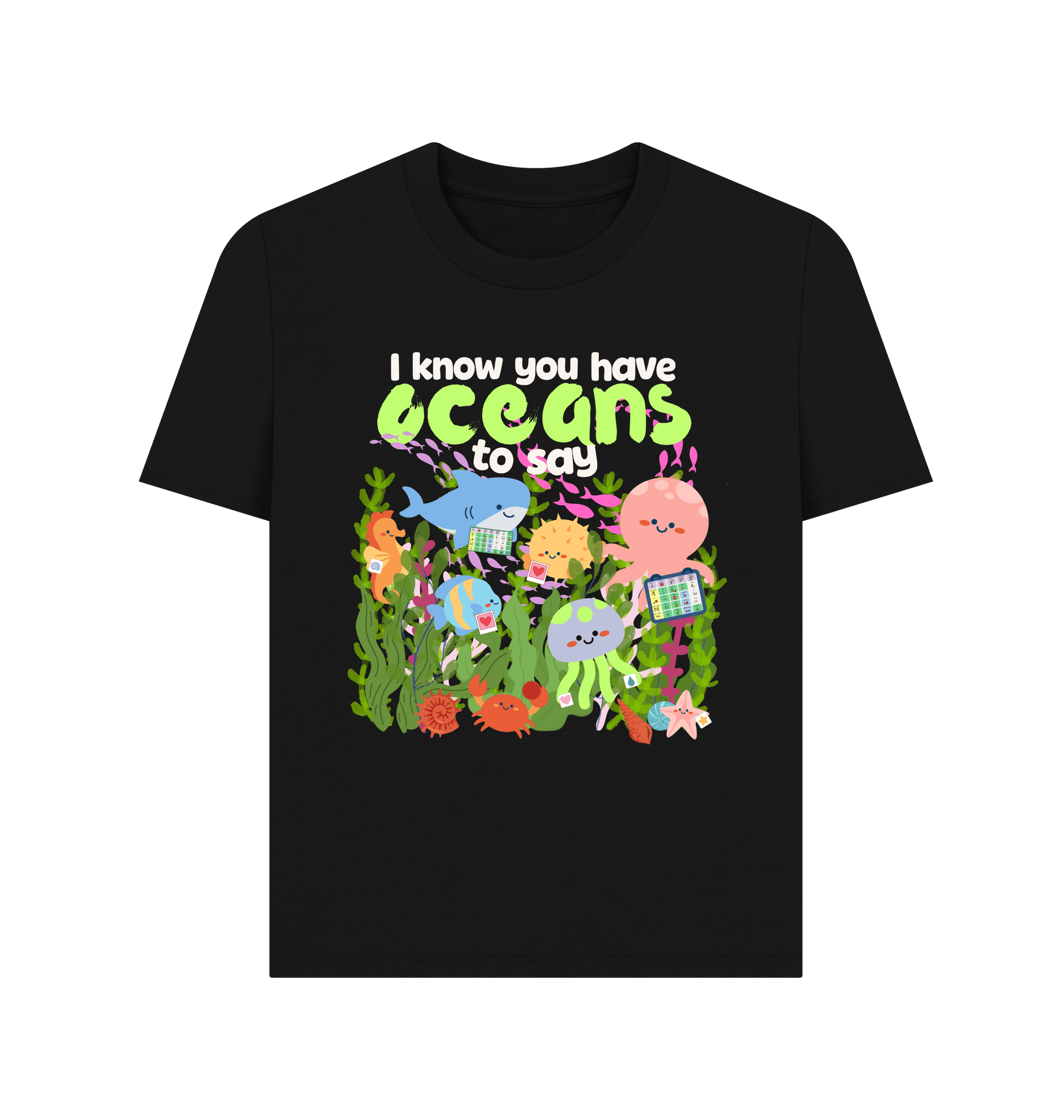 Black Printed T-shirt Front