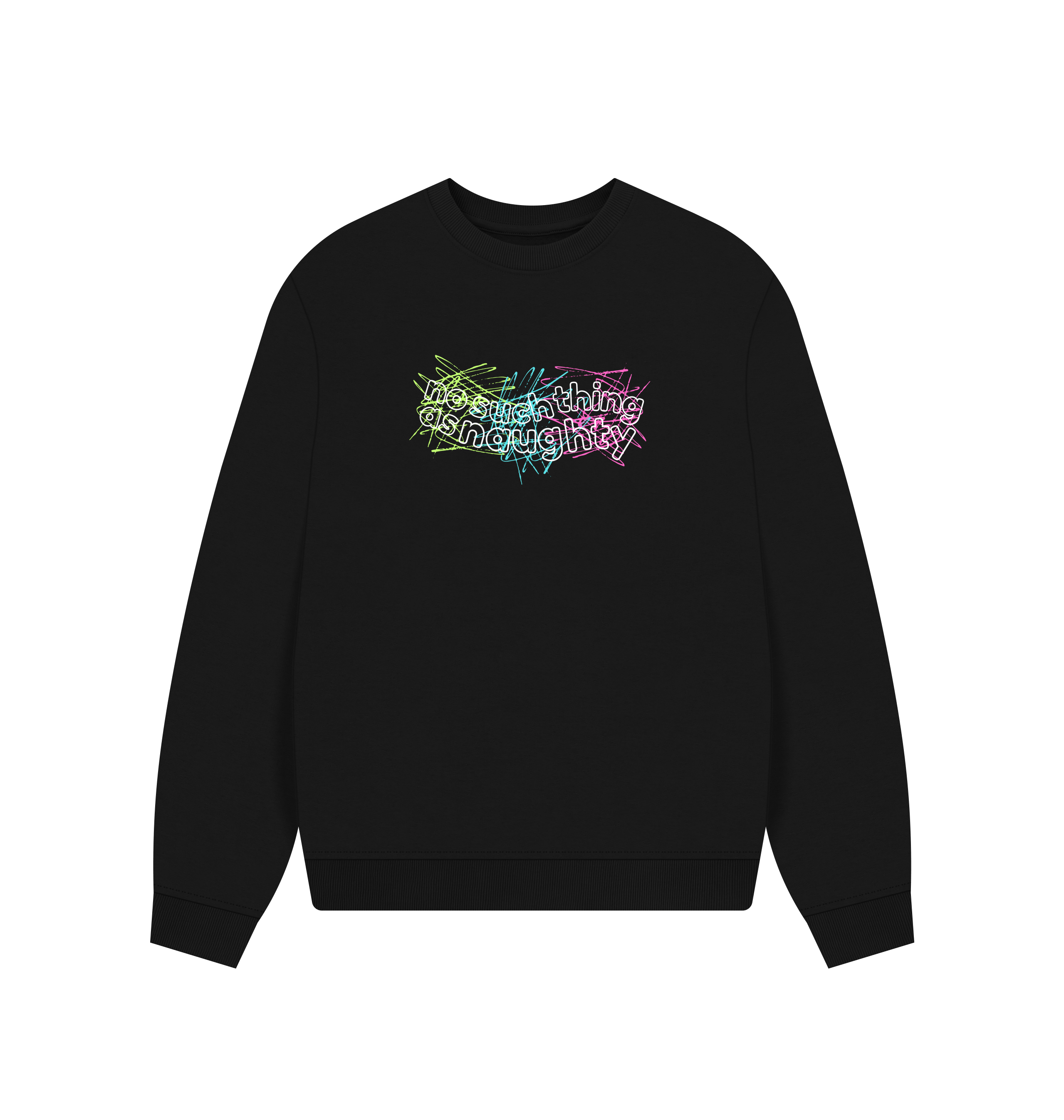 Black Printed Sweater Front