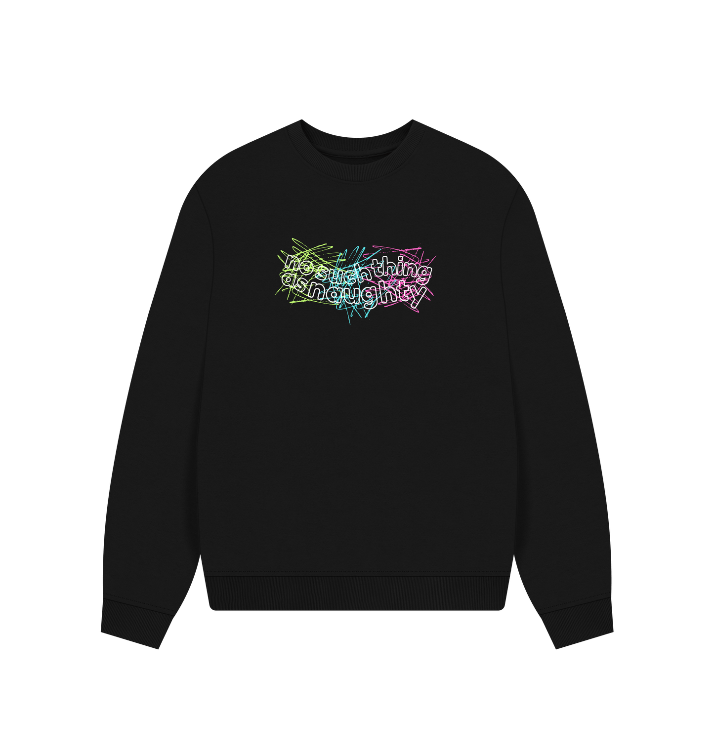 Black Printed Sweater Front