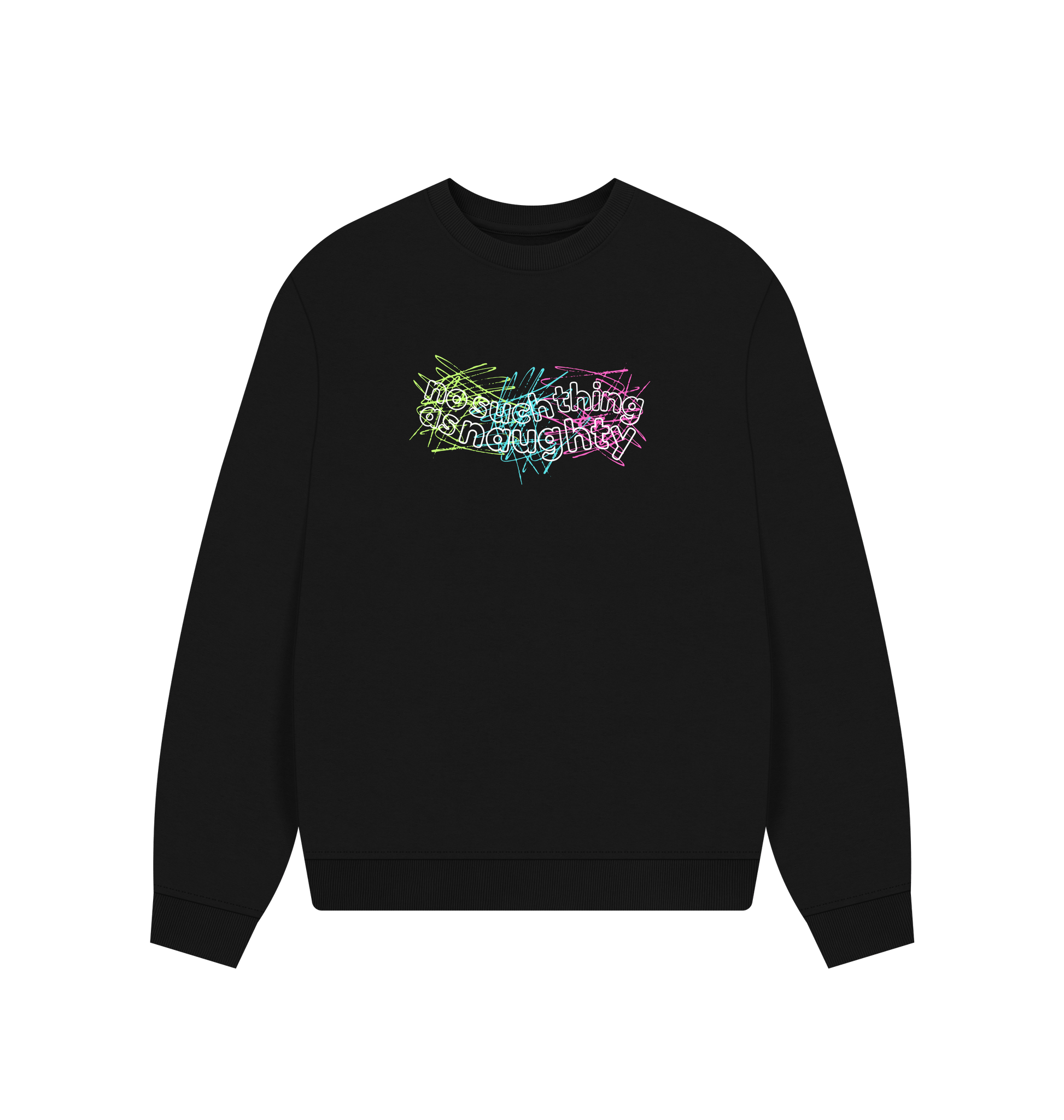 Black Printed Sweater Front