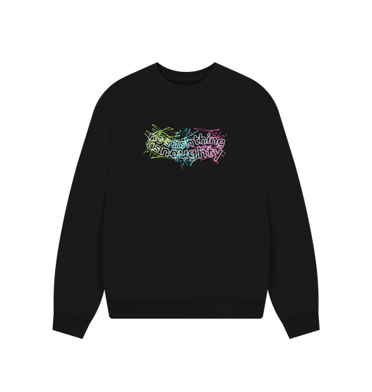 Black Printed Sweater Front