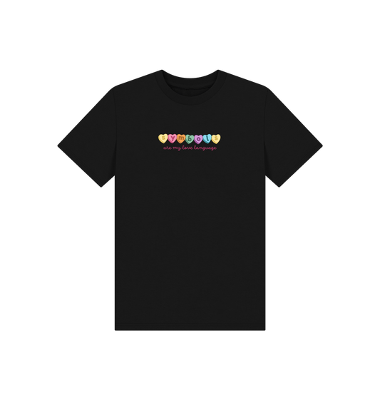 Black Symbols are my Love Language Kids Tee