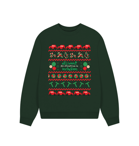 Evergreen Sensory All I want for Christmas Women's oversized sweater (dark)