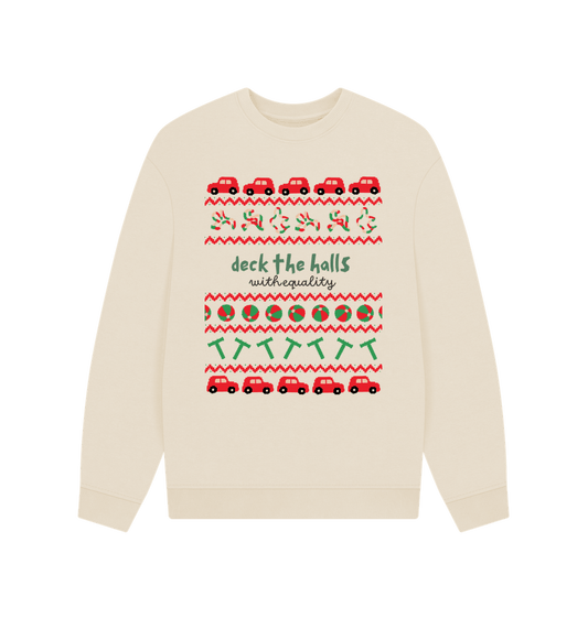 Oat Sensory Deck the Halls with Equality Men's oversized jumper (light)