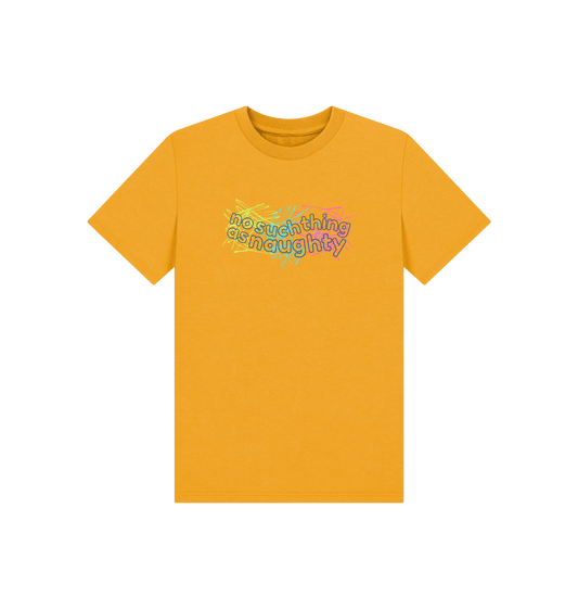 Mustard Printed Kids T-Shirt Front