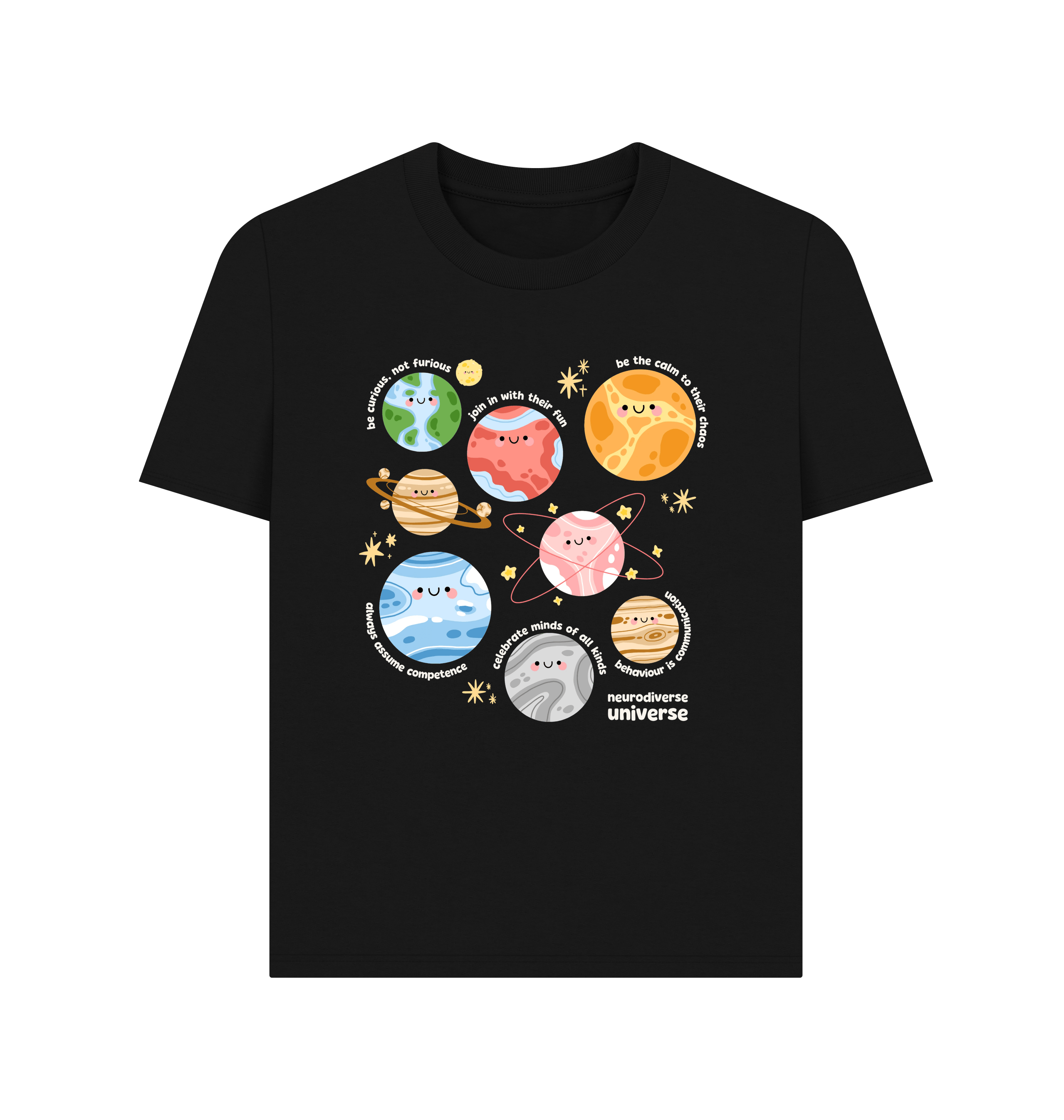 Black Printed T-shirt Front