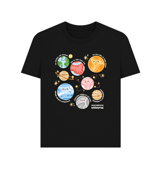 Black Printed T-shirt Front