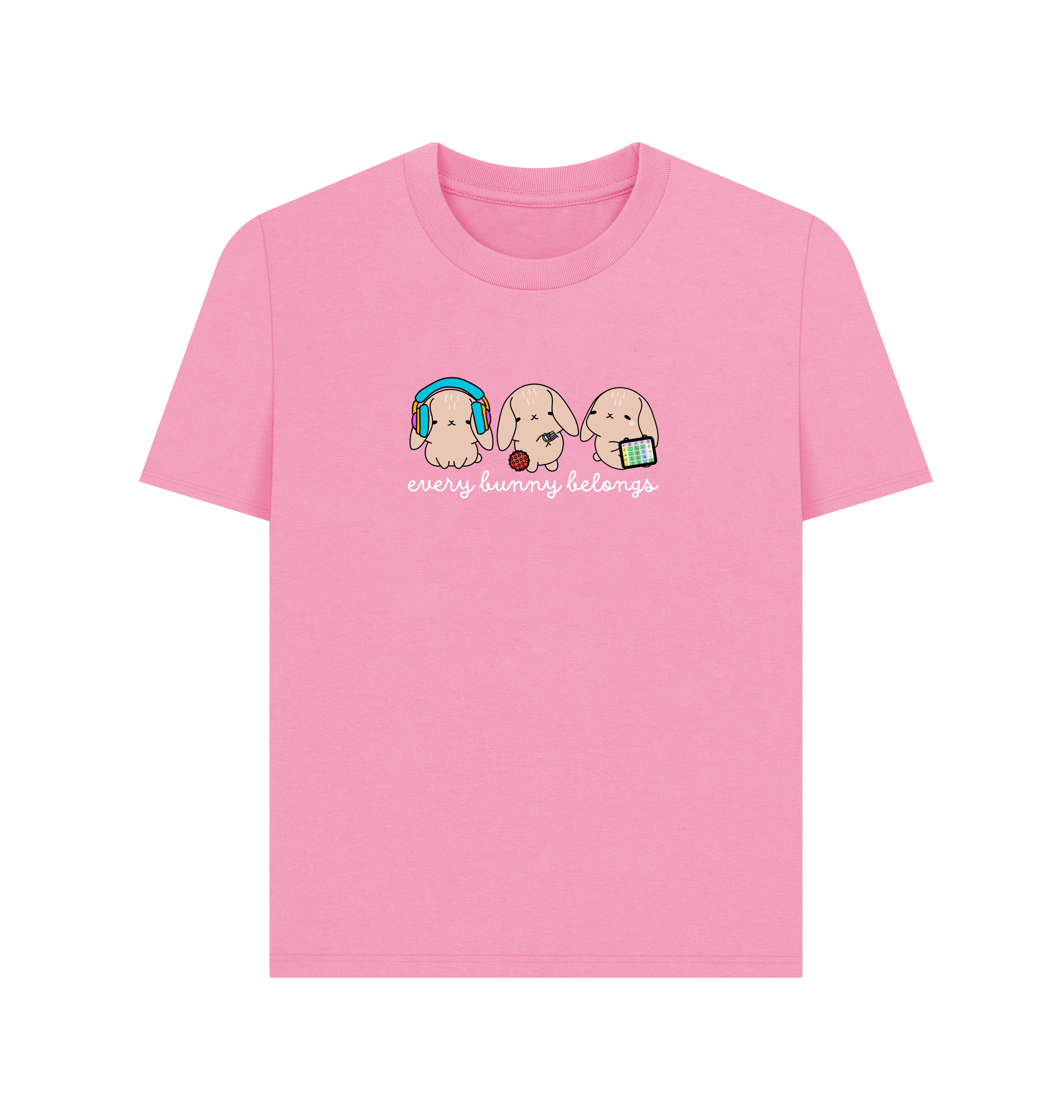 Rose Pink Printed T-shirt Front