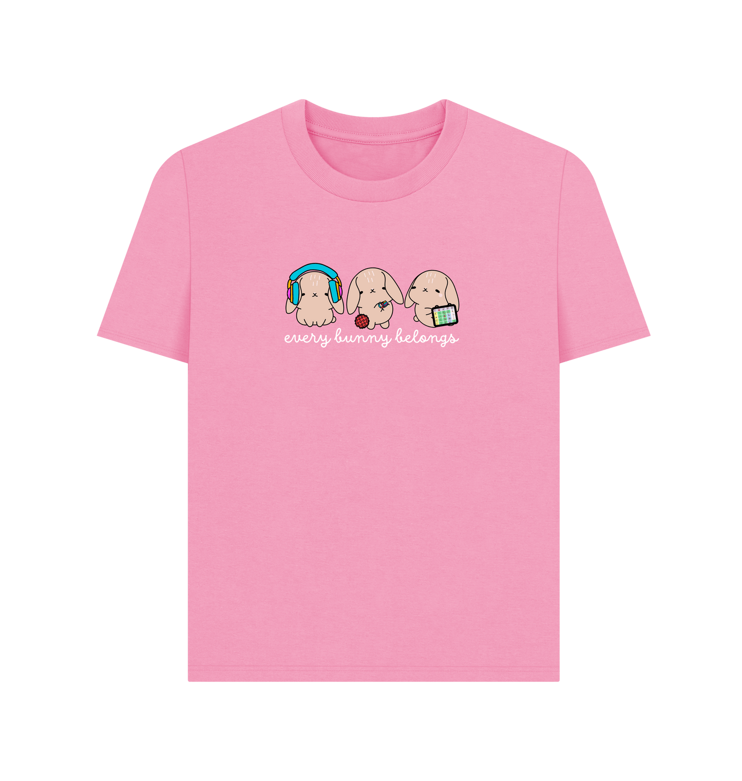 Rose Pink Printed T-shirt Front