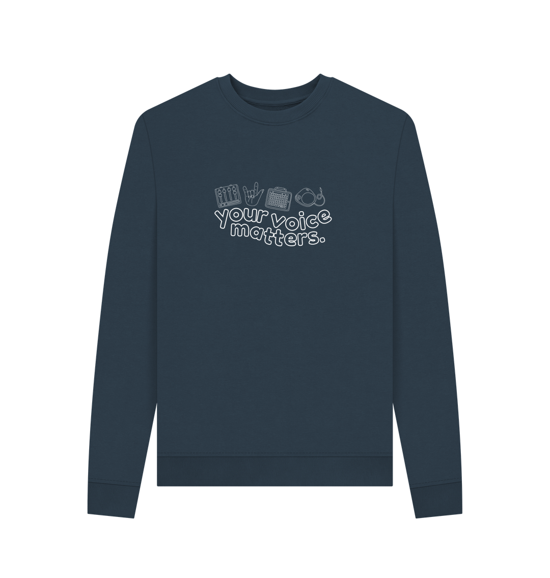 Navy Blue Your Voice Matters Women's Crewneck