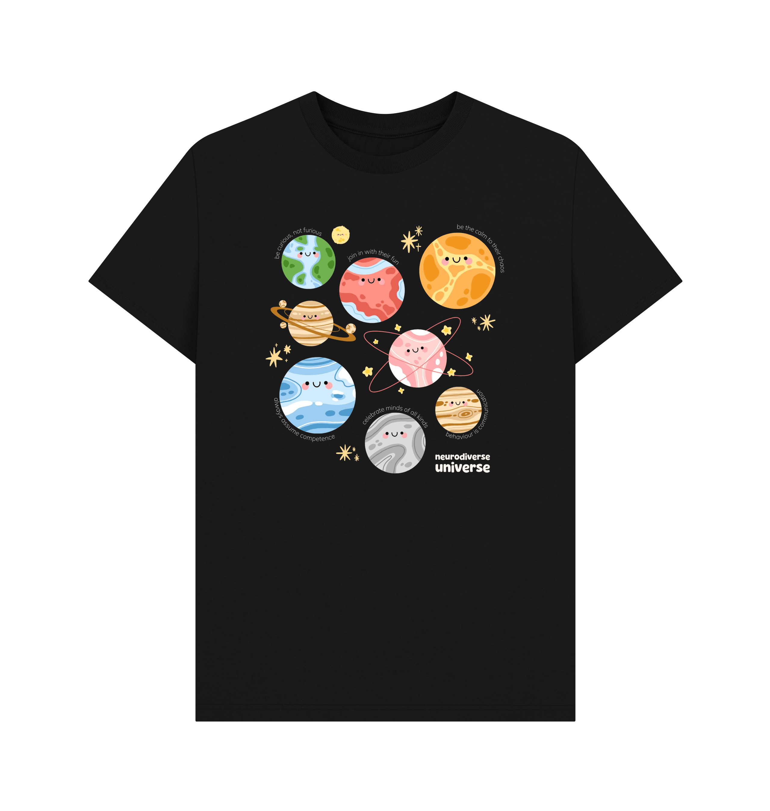 Black Printed T-shirt Front